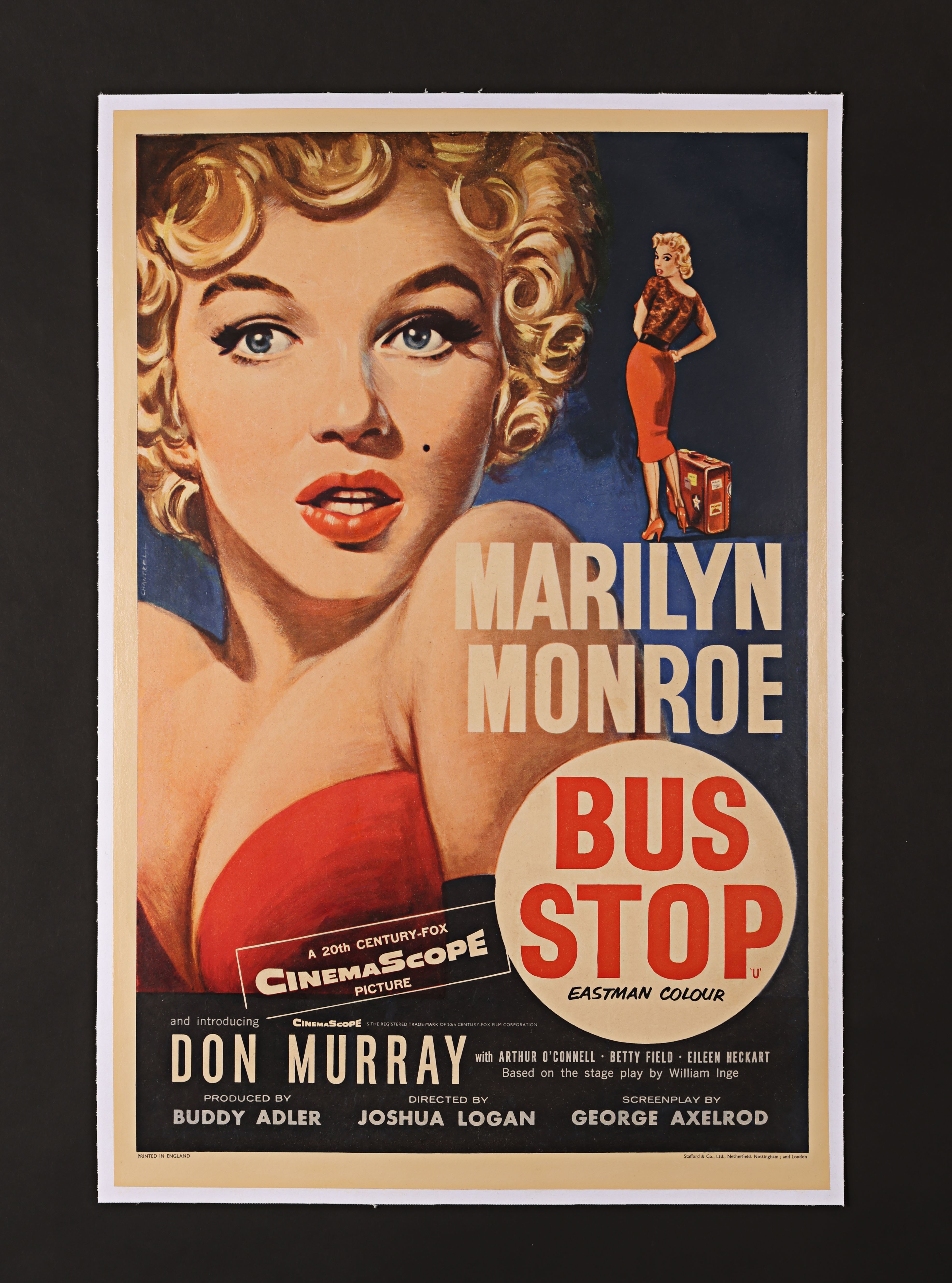 BUS STOP (1956) - British Double Crown - Linen-Backed, 1956