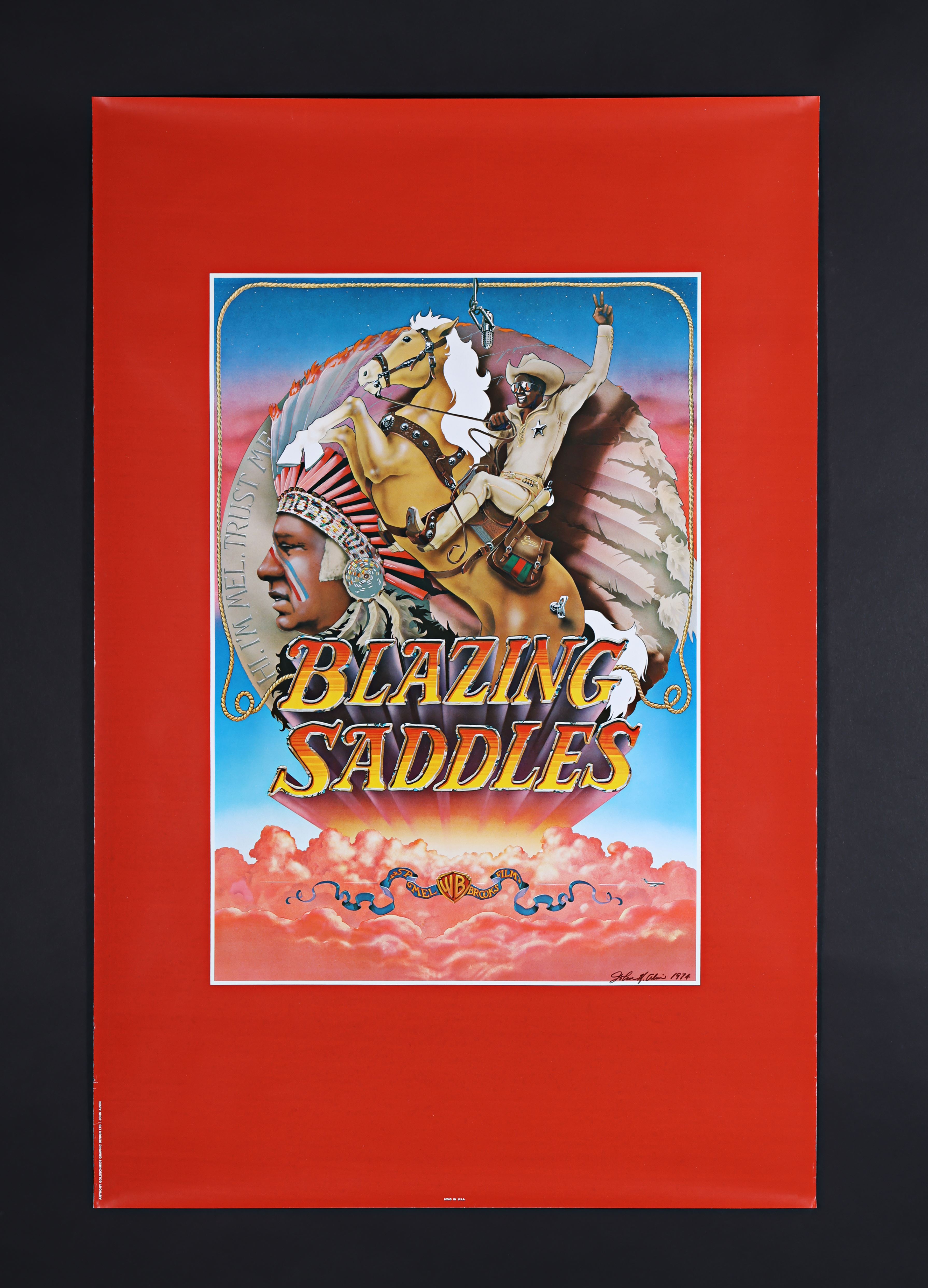 BLAZING SADDLES (1974) - David Frangioni Collection: John Alvin Autographed US Teaser One-Sheet, 197