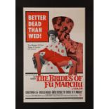 THE BRIDES OF FU MANCHU (1966) - Christopher Lee Autographed US One-Sheet