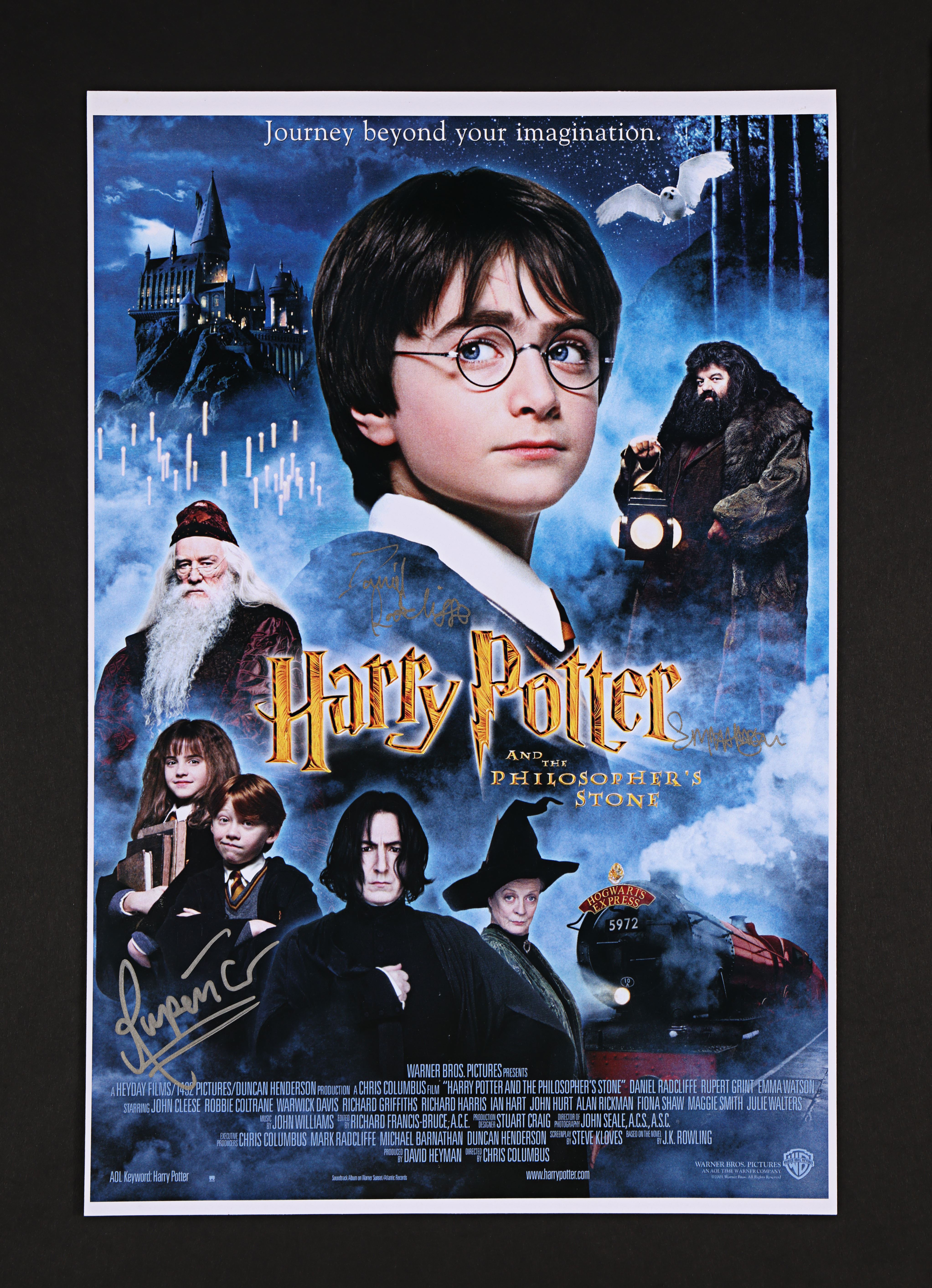 HARRY POTTER AND THE PHILOSOPHER'S STONE (2001) - Daniel Radcliffe, Emma Watson, Rupert Grint Autogr