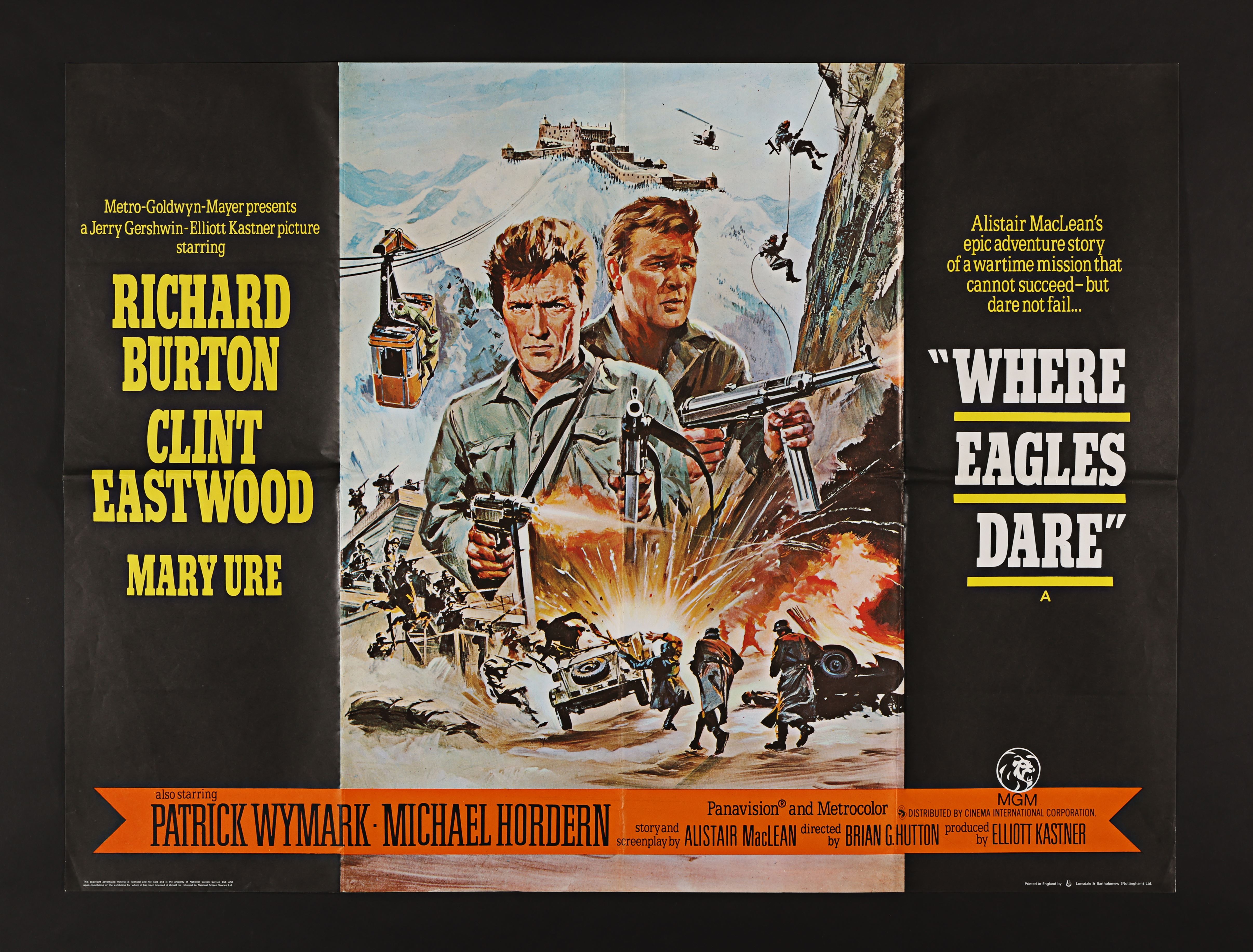 WHERE EAGLES DARE (1968) - UK Quad, 1972