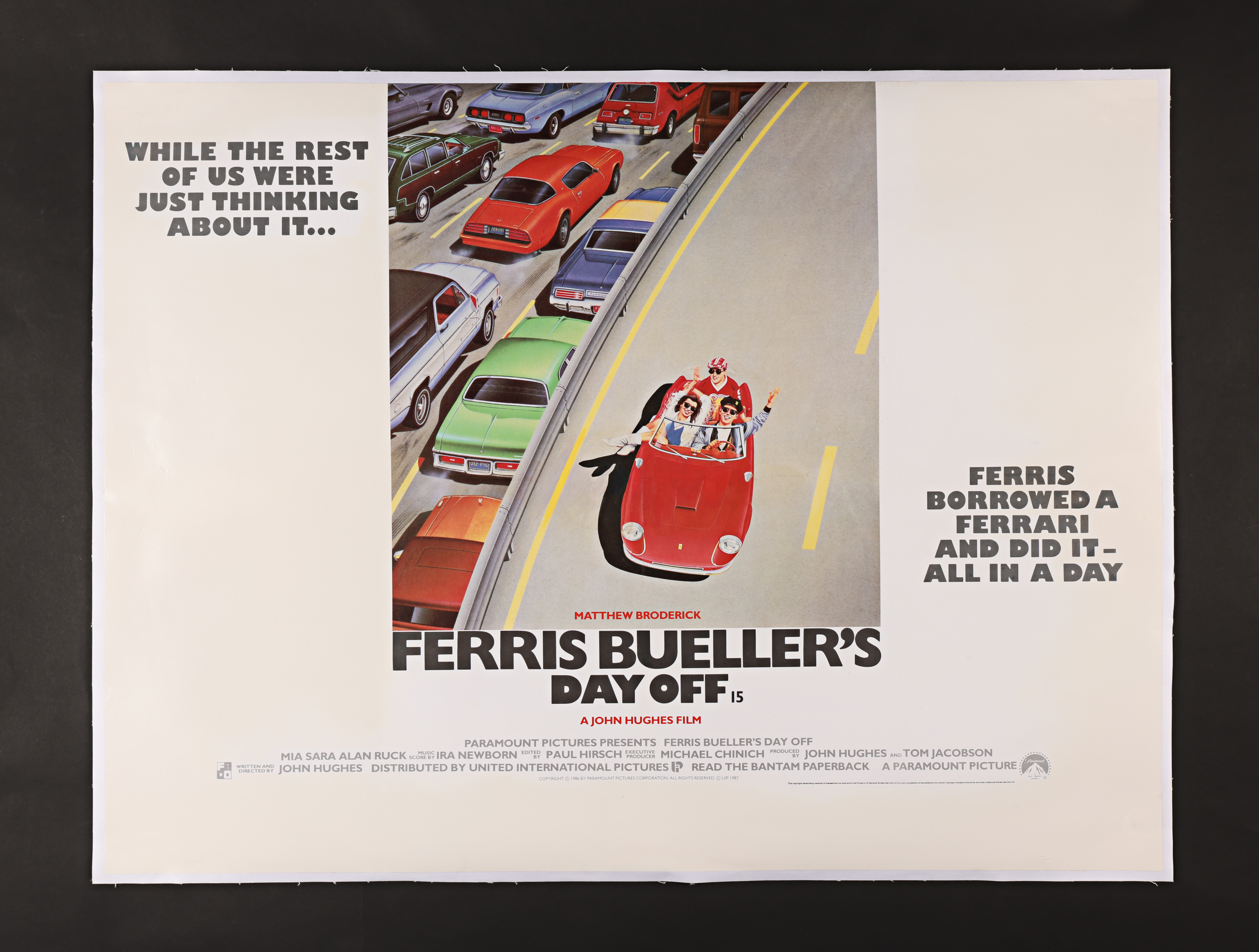 FERRIS BUELLER'S DAY OFF (1986) - UK Quad - Linen-Backed, 1986