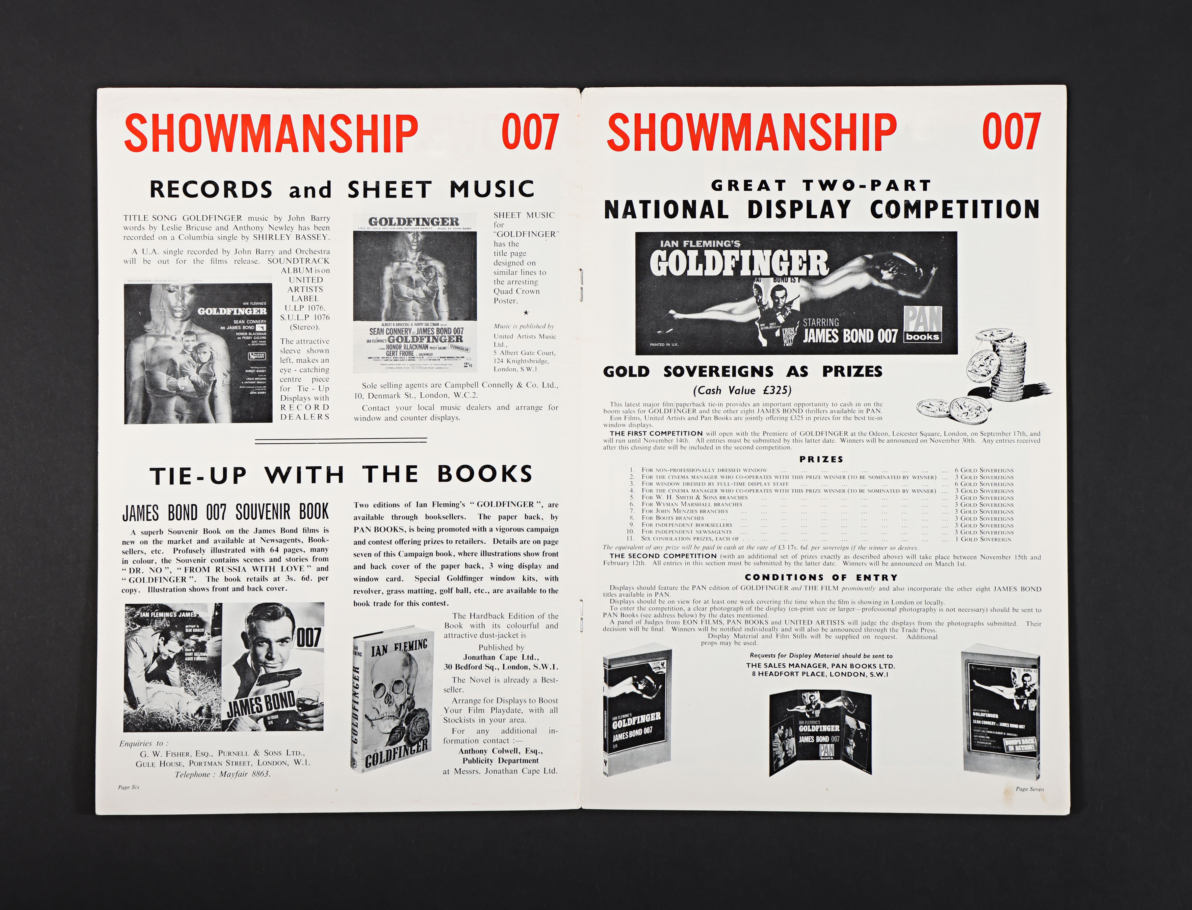 JAMES BOND: GOLDFINGER (1964) - David Frangioni Collection: British Exhibitors' Campaign Book, 1964 - Image 3 of 3