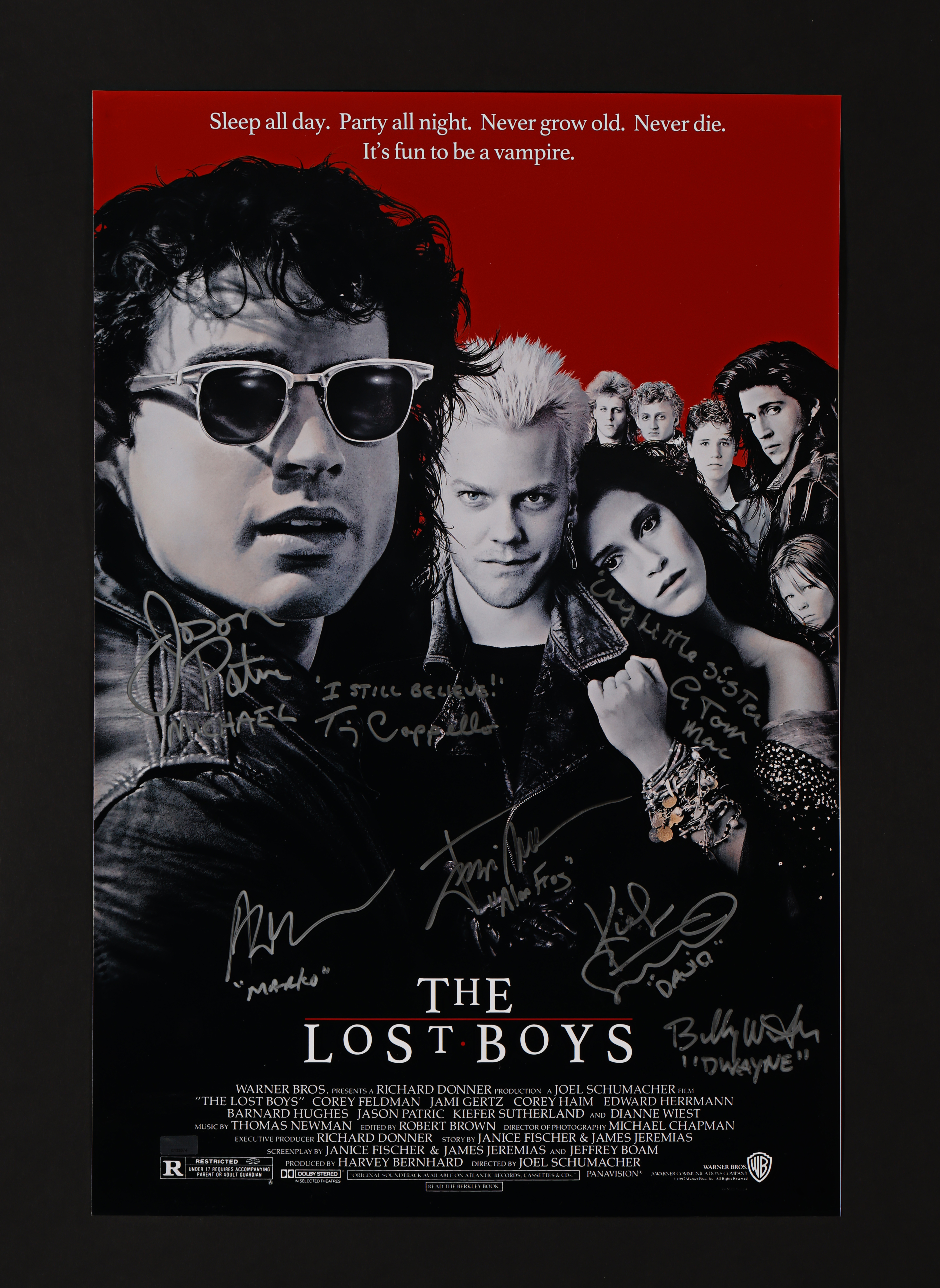 THE LOST BOYS (1987) - Kiefer Sutherland, Jason Patric, Jamison Newlander, Alex Winter, Billy Wirth