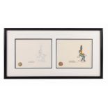 BUGS BUNNY IN KING ARTHUR'S COURT (1978) - Framed Unique Limited Edition Cel and Original Pencil Dra