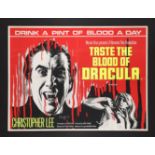 TASTE THE BLOOD OF DRACULA (1970) - Christopher Lee Autographed UK Quad, 1970