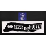 THE SEX PISTOLS - God Save The Queen Promotional Banner and 7-inch Single Sleeve