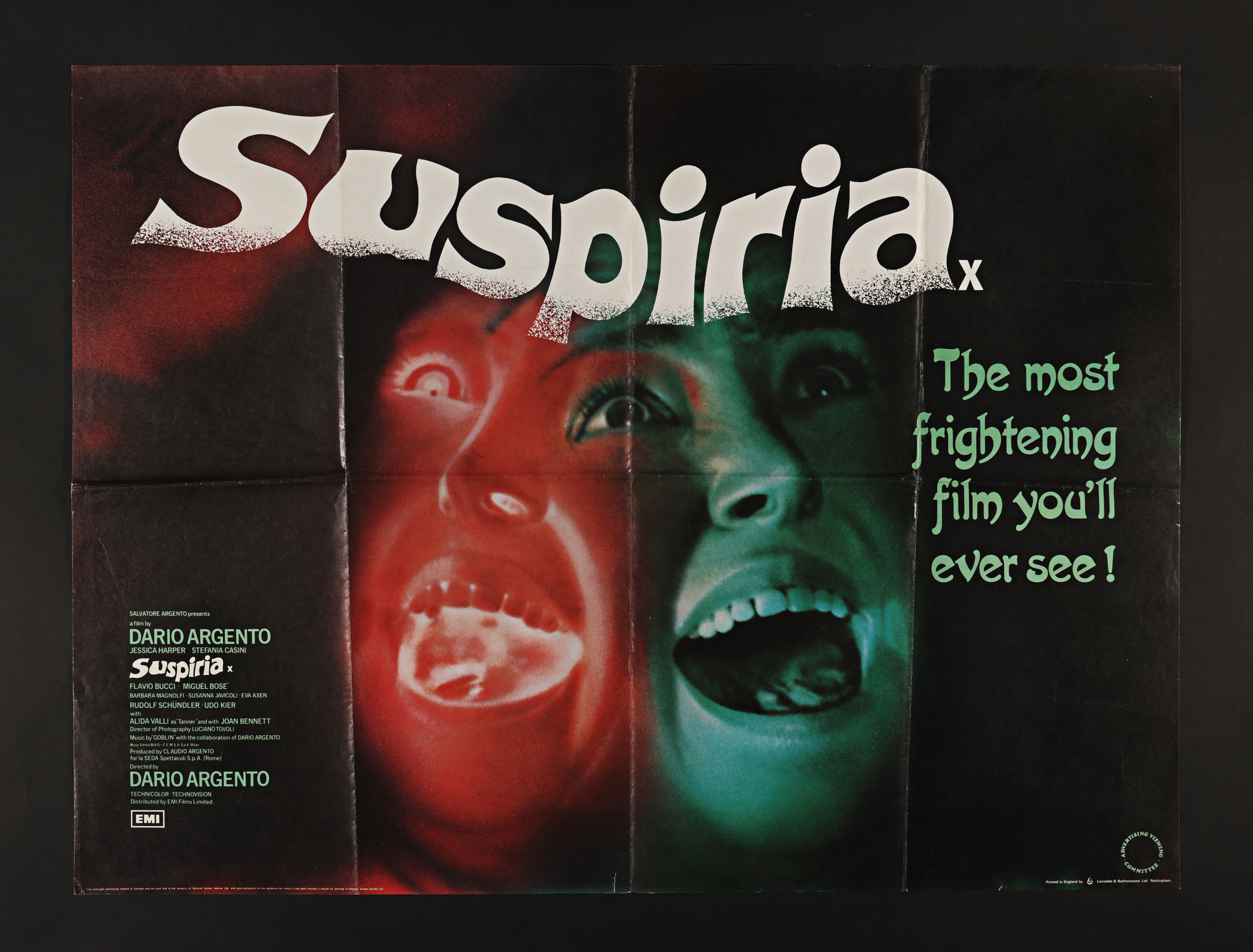 SUSPIRIA (1977) - UK Quad, 1977
