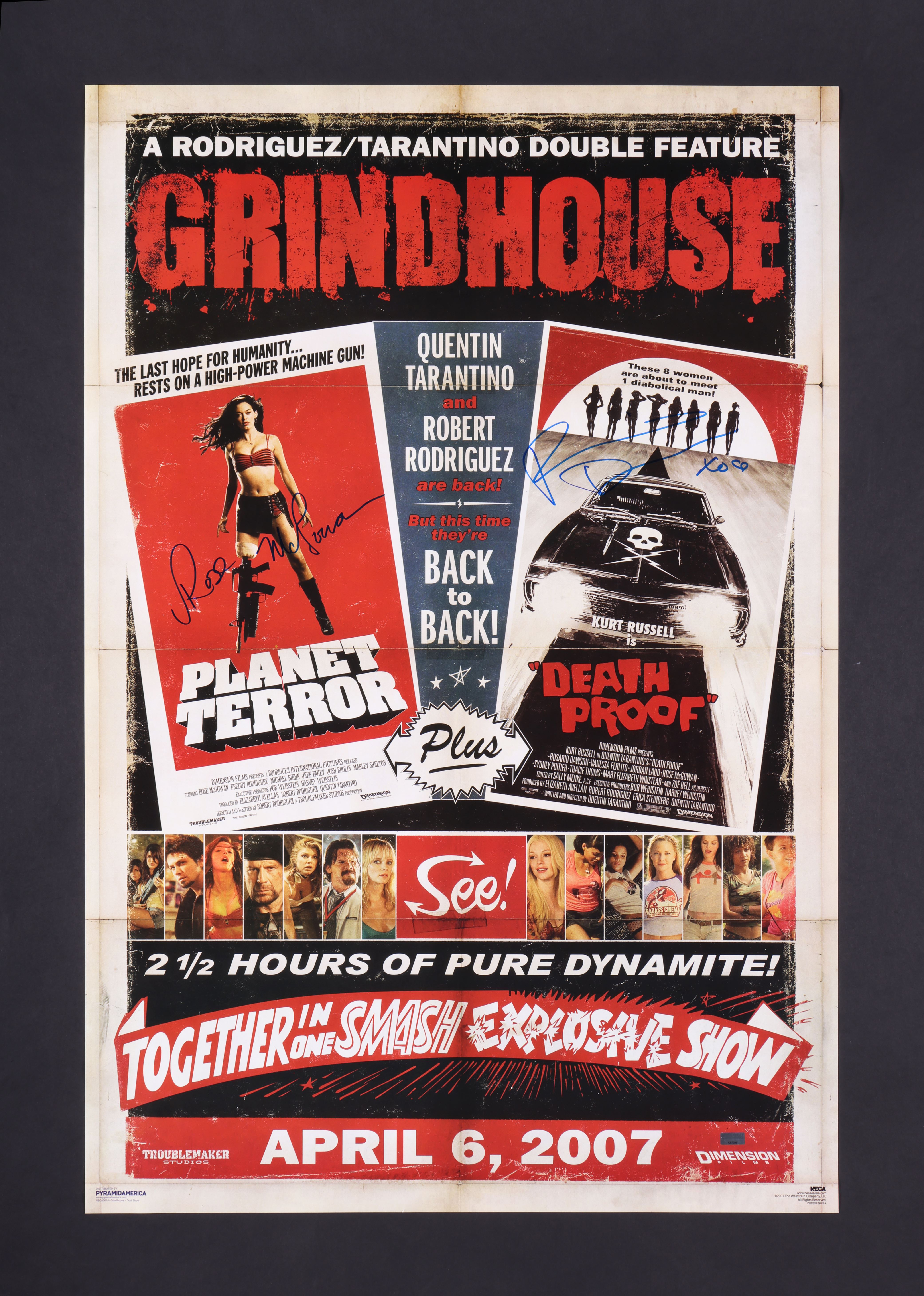 GRINDHOUSE (2007) - Rosario Dawson and Rose McGowan Autographed Poster