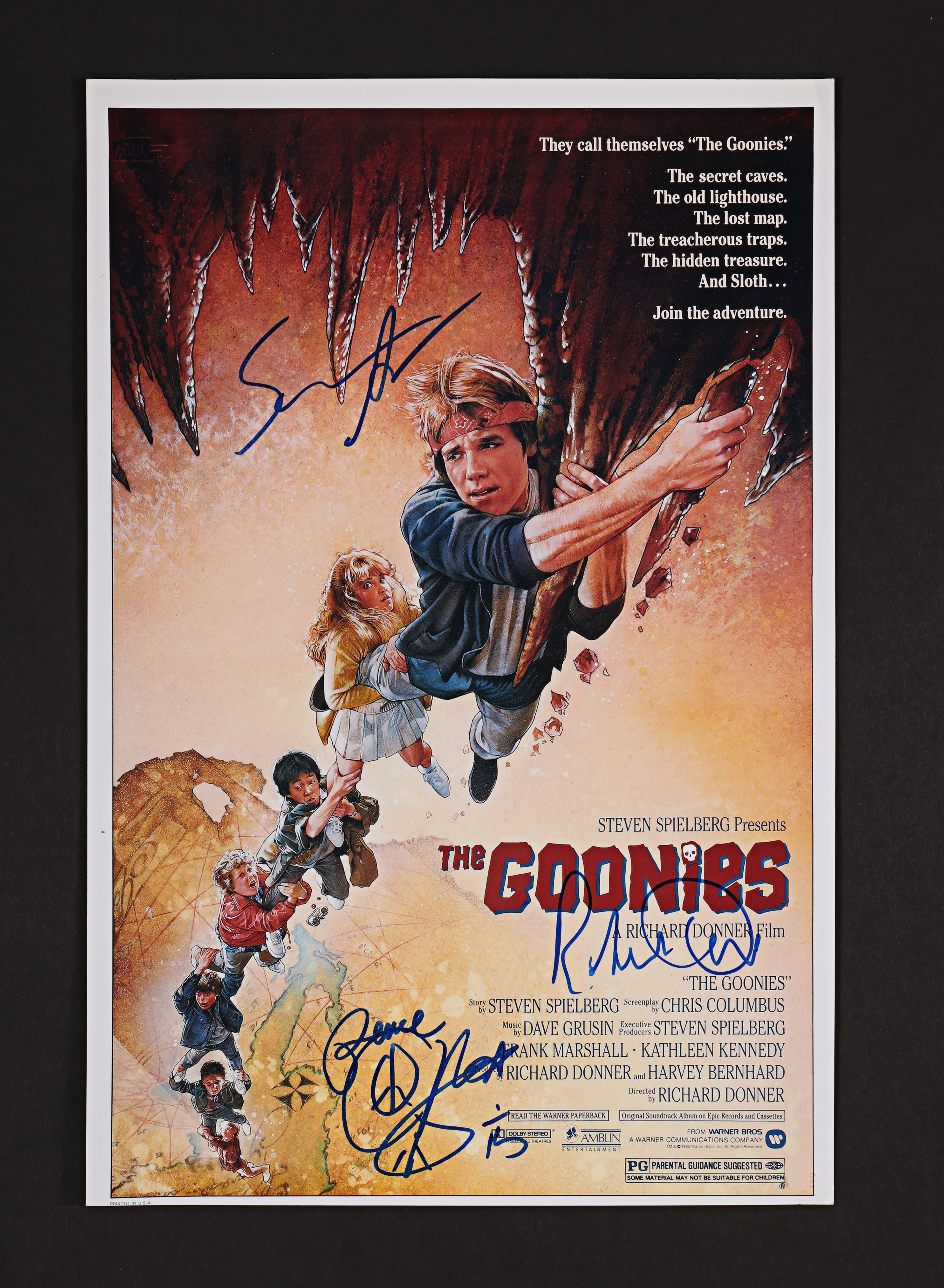 THE GOONIES (1985) - Richard Donner, Sean Astin, Corey Feldman, Jeff Cohen and Robert Davi Autograph