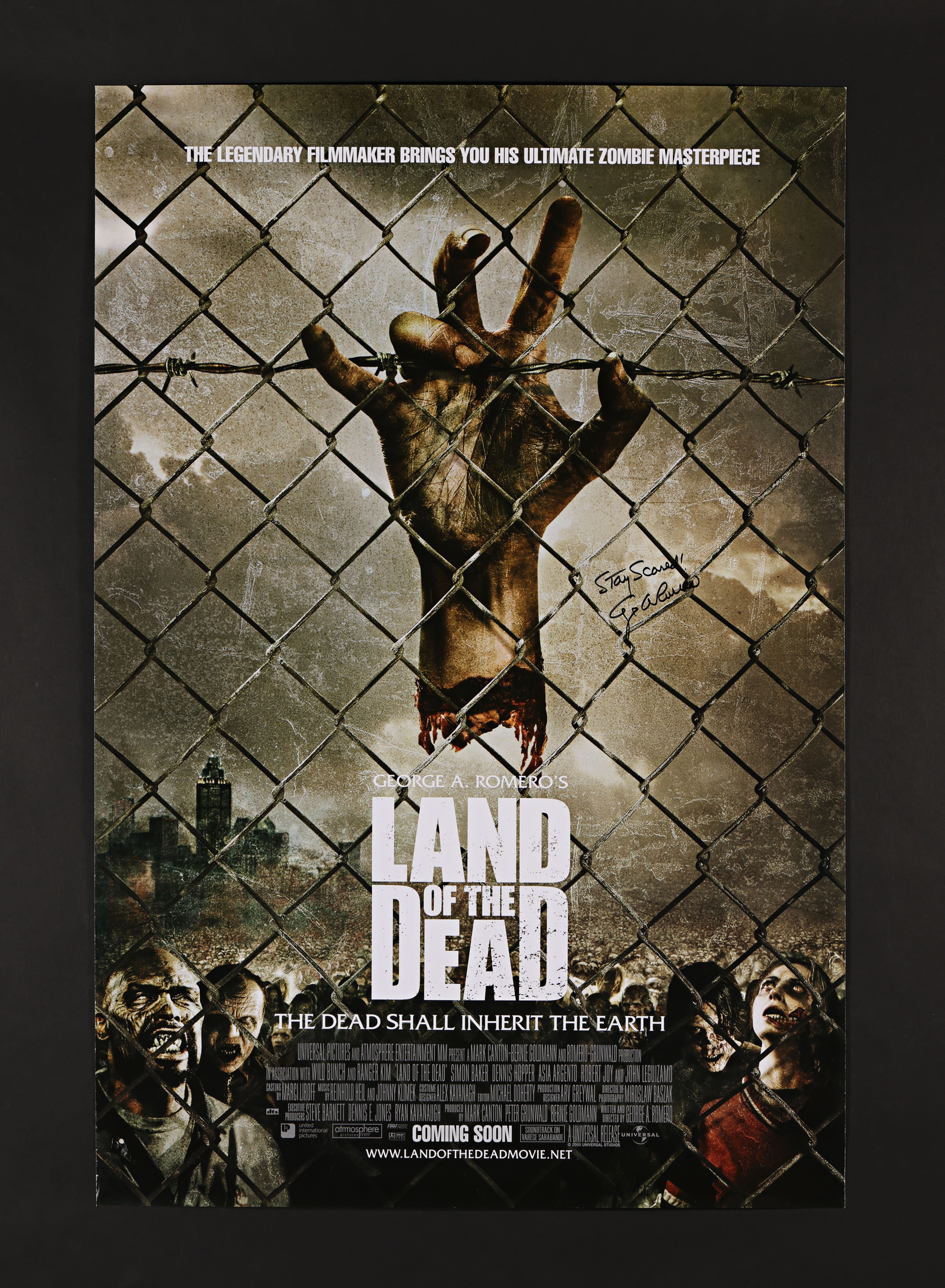 LAND OF THE DEAD (2005) - George A. Romero Autographed One-Sheet, 2005