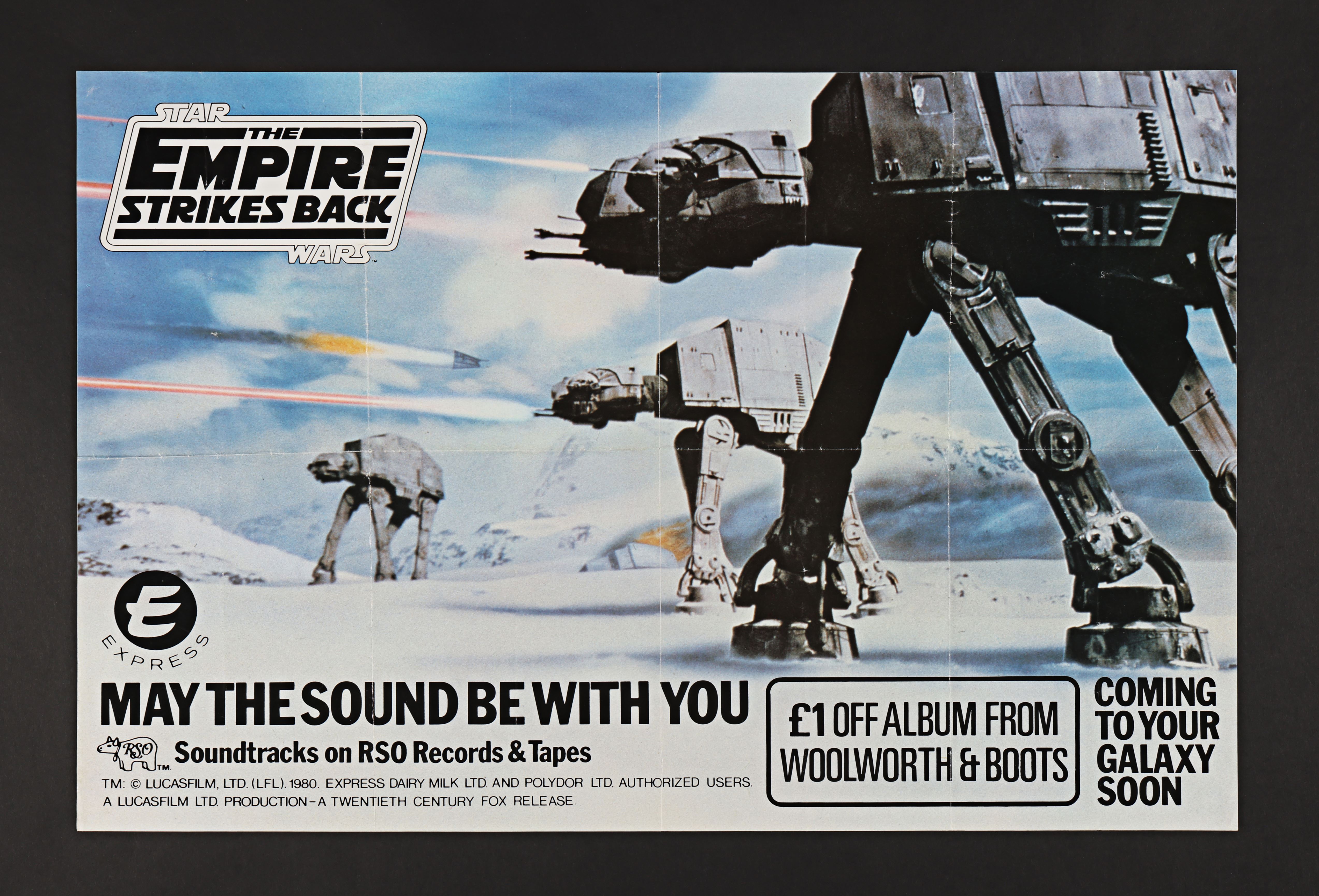 STAR WARS: THE EMPIRE STRIKES BACK (1980) - British Soundtrack Poster, 1980