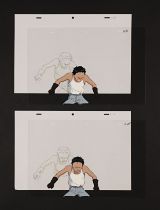 AKIRA (1988) - Two Original Tetsuo Shima Hand-Painted Animation Cels with Drawings, 1988