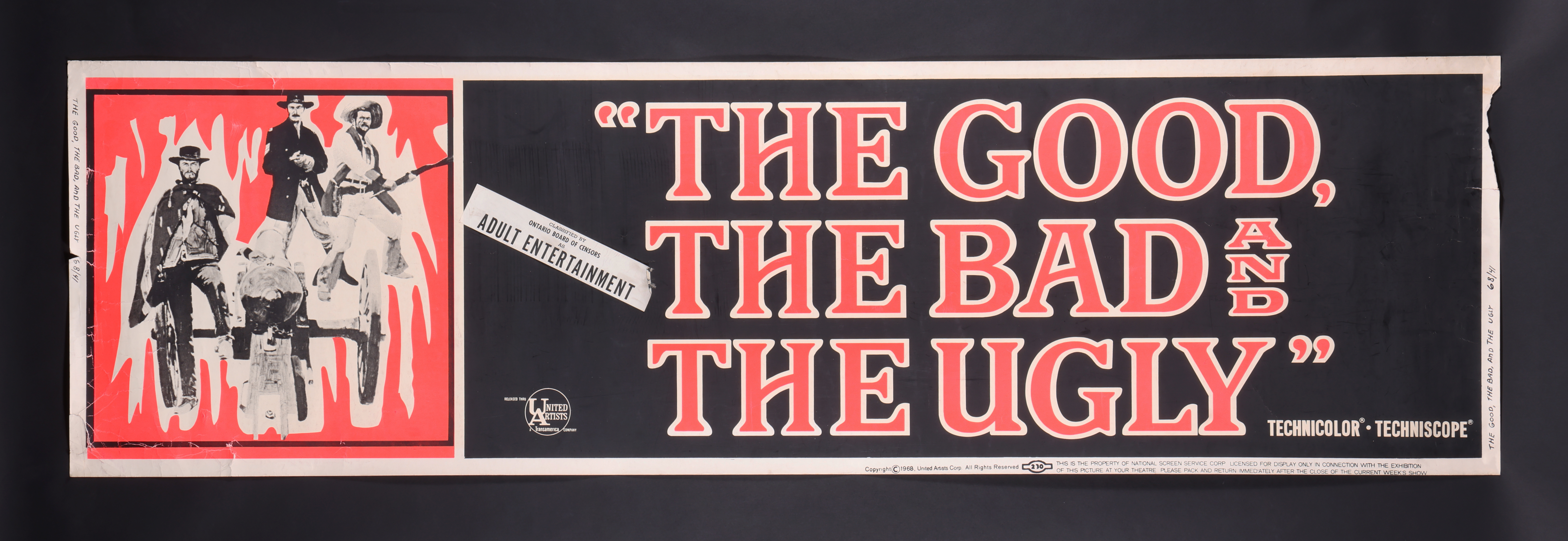 THE GOOD, THE BAD AND THE UGLY (1966) - David Frangioni Collection: US Paper Banner, 1968 (First Rel