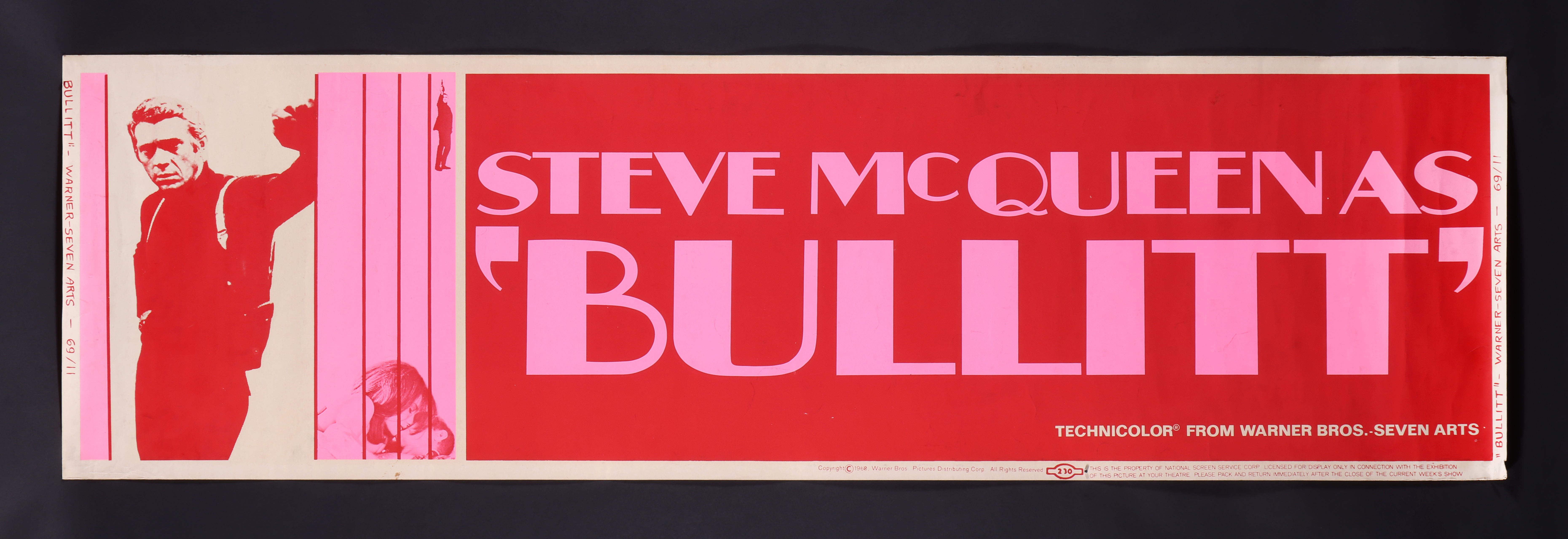 BULLITT (1968) - David Frangioni Collection: US Paper Banner, 1968