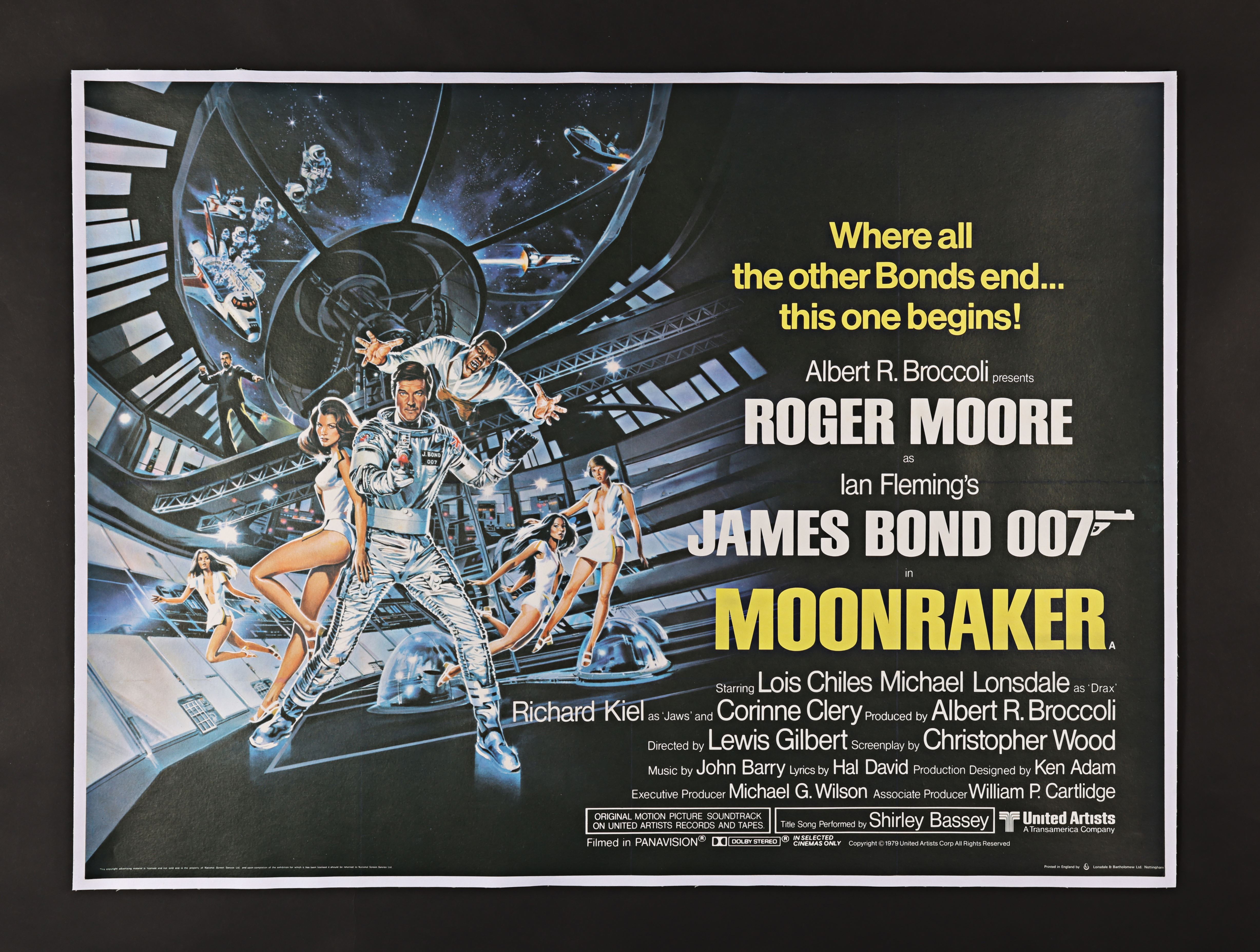 JAMES BOND: MOONRAKER (1979) - UK Quad, Linen-Backed, 1979