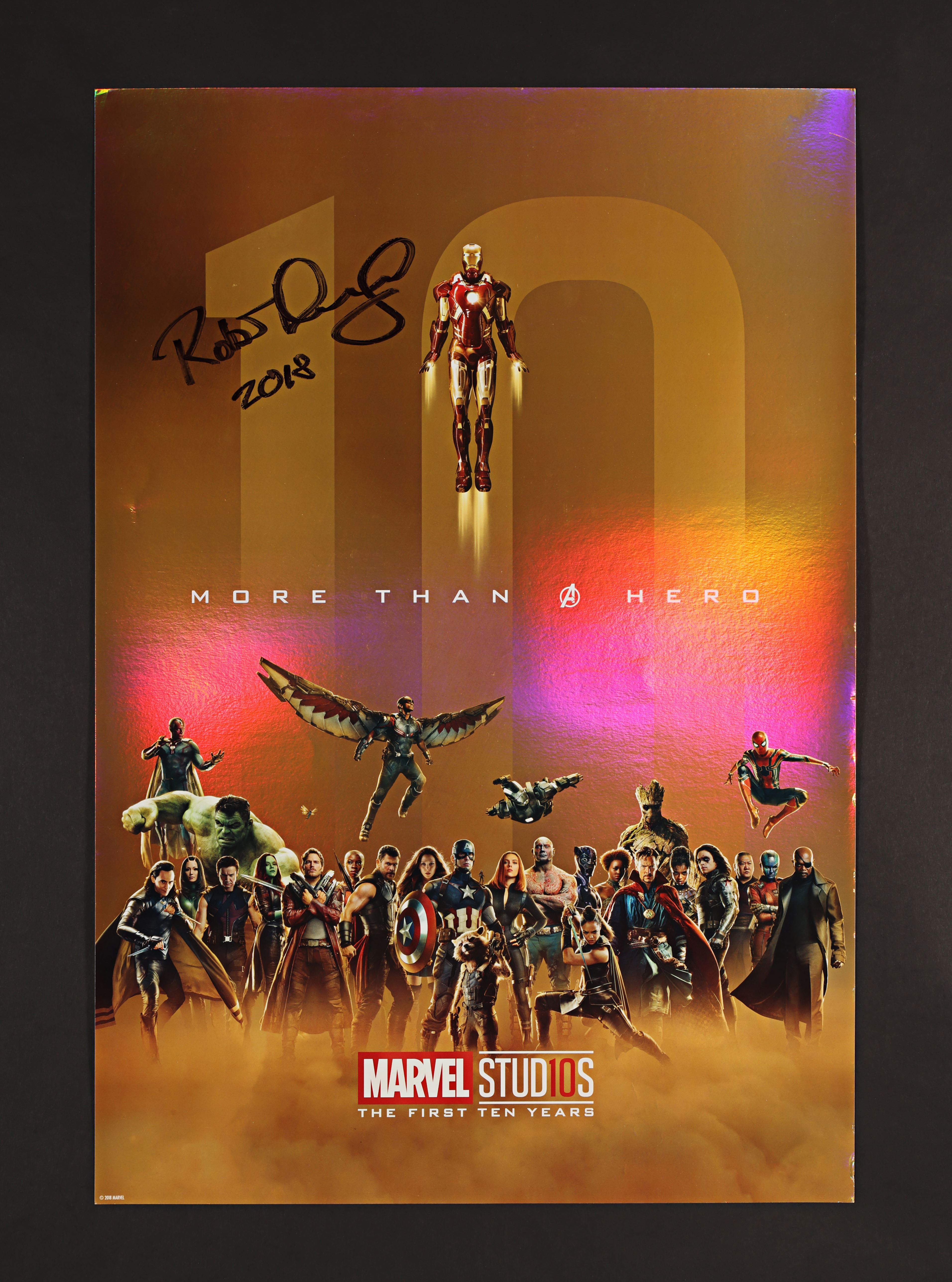 MARVEL UNIVERSE 10th ANNIVERSARY - Robert Downey Jr. Autographed and Dated 10th Anniversary Special