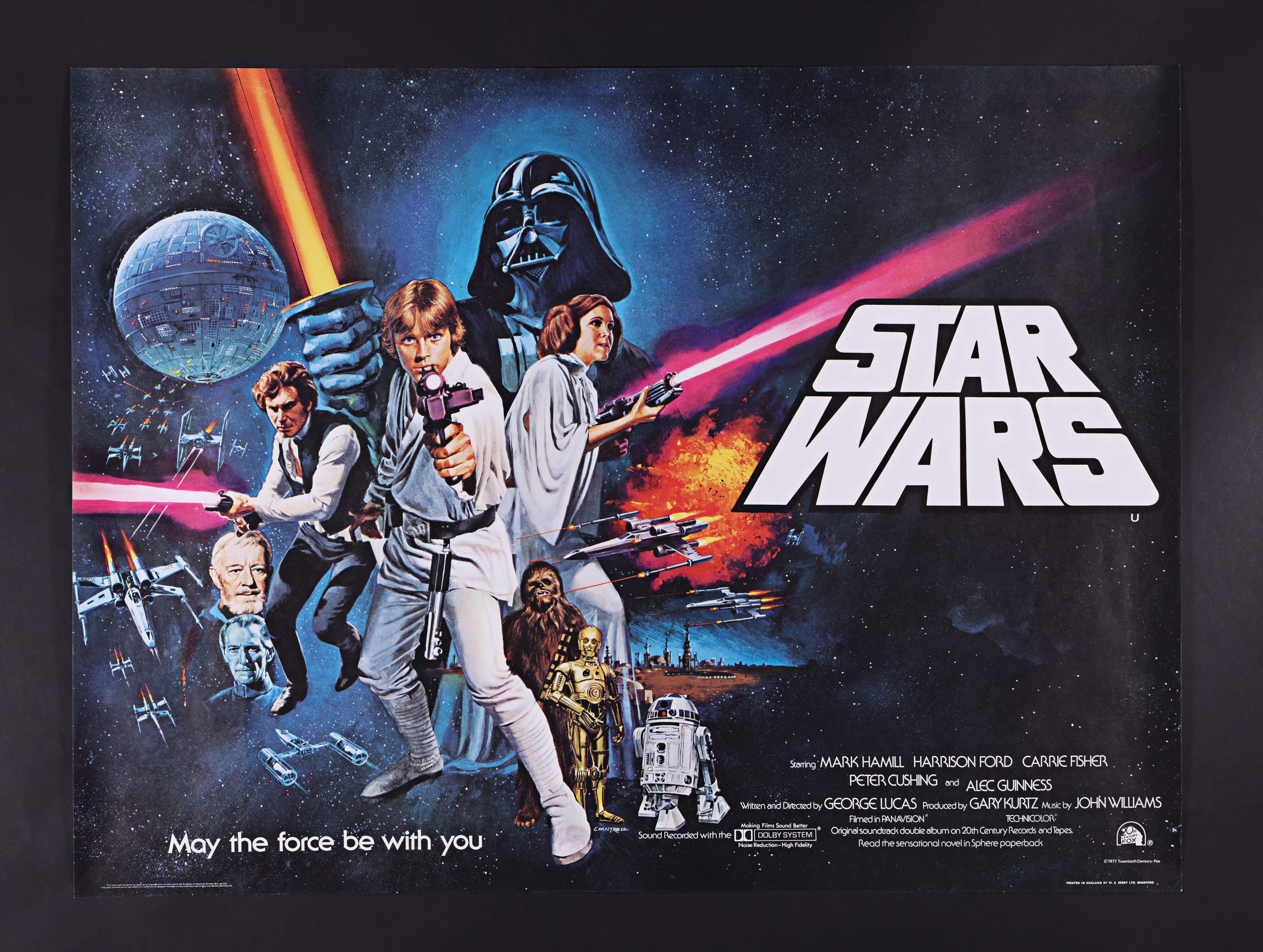 STAR WARS: A NEW HOPE (1977) - Tom Chantrell Archive: UK Quad (Pre-Oscar Awards Style) - Rolled, 197