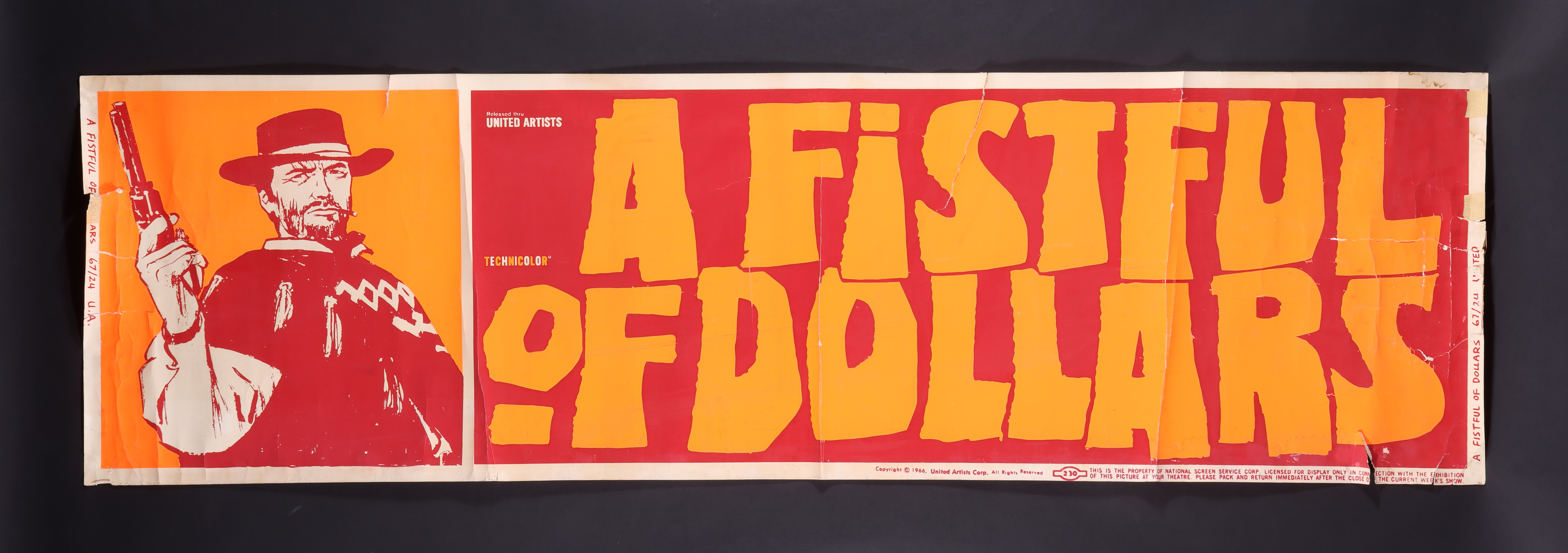 A FISTFUL OF DOLLARS (1964) - David Frangioni Collection: US Paper Banner, 1967 (First Release)