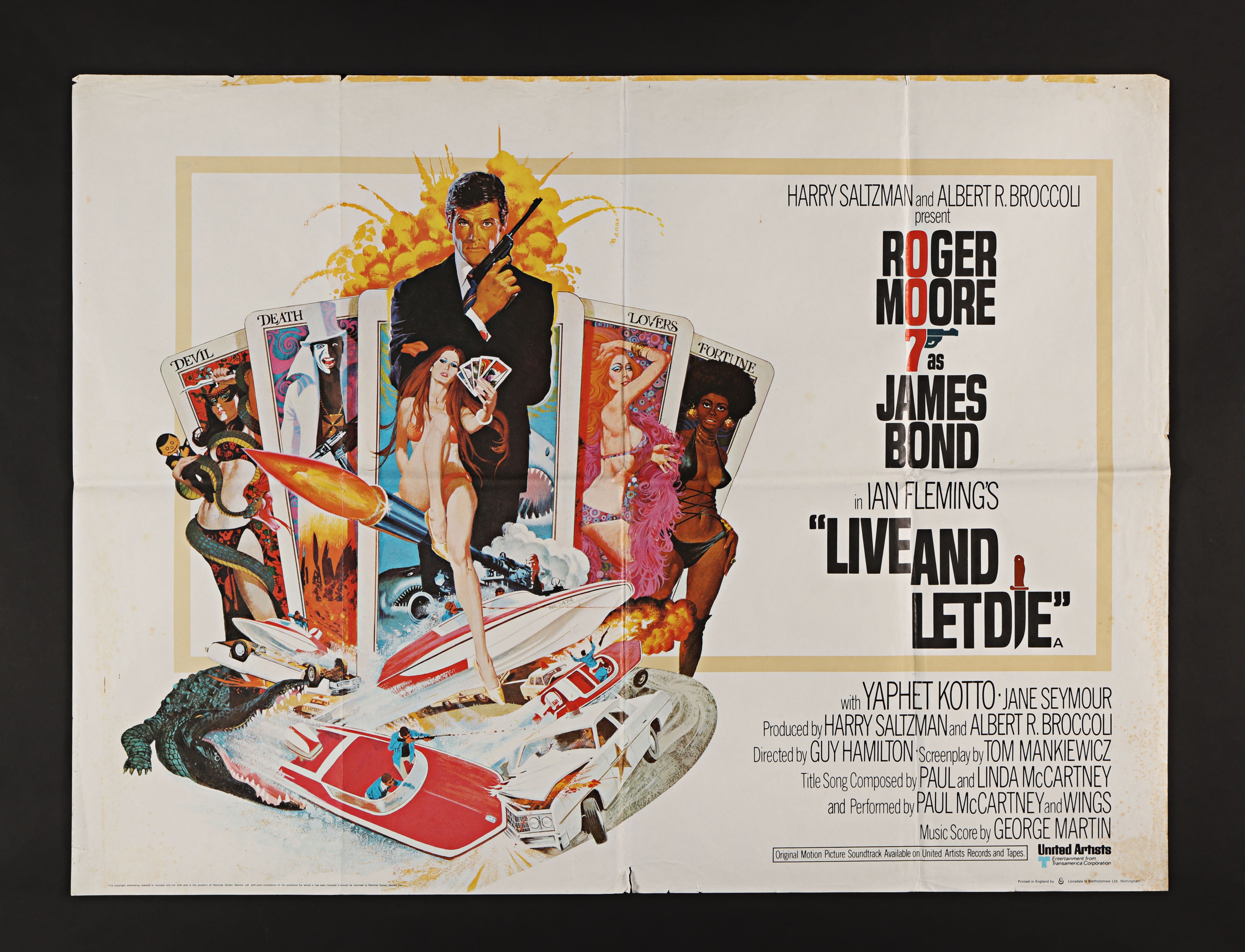 JAMES BOND: LIVE AND LET DIE (1973) - UK Quad, 1973