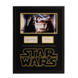 STAR WARS: A NEW HOPE (1977) - Alec Guinness and James Earl Jones Framed Autograph Display
