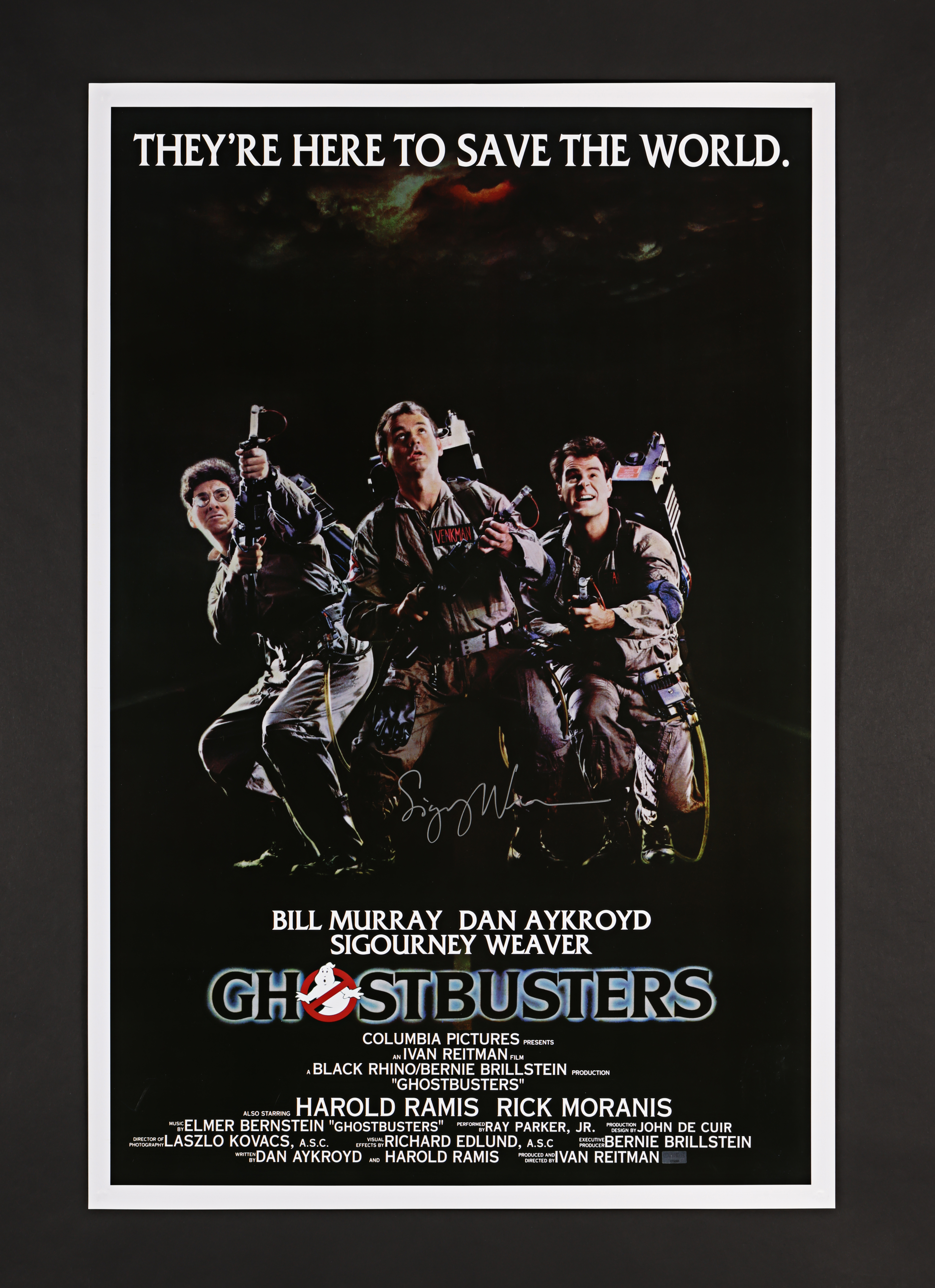 GHOSTBUSTERS (1984) - Sigourney Weaver Autographed Poster