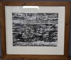 Brian Maunders (British Contemporary): Shepshed, brush and ink on paper, with original artists label