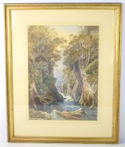 William Williams of Plymouth (1808-1895): watercolour, Lydford Gorge, Devon, 1856, signed lower