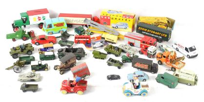 A collection of vintage diecast and other vehicles to include examples by Matchbox, Lesney,