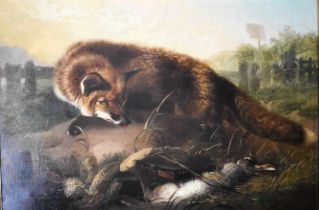 Walter Harrowing (20th century): The Fox, oil on canvas, signed lower left, 61 by 90cm.