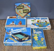 A group of vintage games to include Aurora "Monday Night Football" computerized game, Poppin