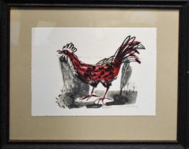 Samantha Rudd (20th century): Rooster, screen print, 27 by 34cm.