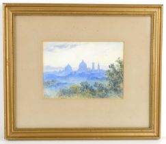 E. M Lyte (Early 20th century): Florence at dusk, watercolour, 12 by 17cm.