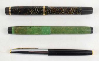 Two vintage Onoto "De La Rue" fountain pens, one marked Magna and with Onoto 14ct gold nib