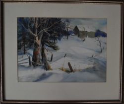 Helen Bird (Canadian 20th century): Along the 17th, watercolour, signed, 32 by 46cm.