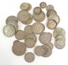 A quantity of Edward VII and later silver coinage to include shillings, florins, six pence and