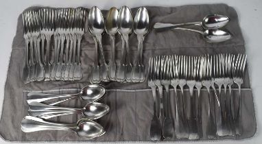 A group of Christofle silver plated flatware, to include nine forks and ten spoons in pattern number