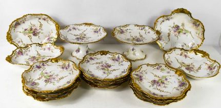 A group of Limoges porcelain, late 19th / early 20th century omprising two oval dishes, two heart