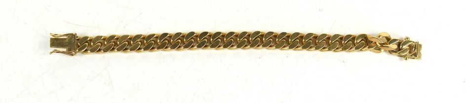 A 9ct gold curb link bracelet, 50.8g.