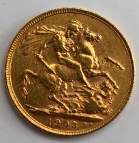 A Edward VII full gold sovereign, dated 1903.