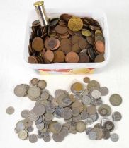 A large collection of early 20th and later copper pennies together with some tokens and some