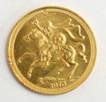 An Elizabeth II, Isle of Man gold half sovereign, dated 1973.