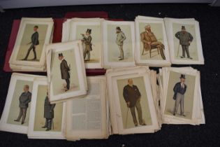 A large group of late 19th century Vanity Fair illustrations and excerpts predominantly Spy,