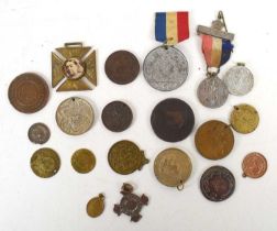 A group of Georgian and later medallions and commemorative coins and medals,, with many Victorian