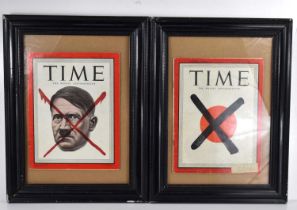 Two original 1945 Time Magazines, one dated May 7th 1945, the front cover with Artzybasheff