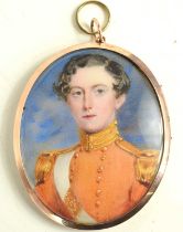 Attributed to Alfred Edward Chalon (British, 1780-1860): A Portrait Miniature of a young Officer