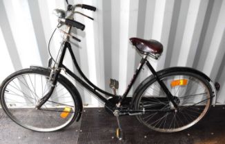 A vintage ladies Pashley bicycle, three gears, with a Lepper of Holland leather seat. [Provenance: