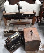 A vintage Gefestner photocopier together with a Victorian book binding press.