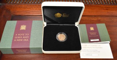 A Royal Mint 2020 Gold Sovereign, Withdrawal from the European Union, Struck on the 31st January