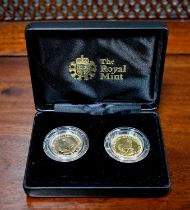 A Royal Mint 1953 and a 1952 South African Gold Proof Pound, in the original presentation case.